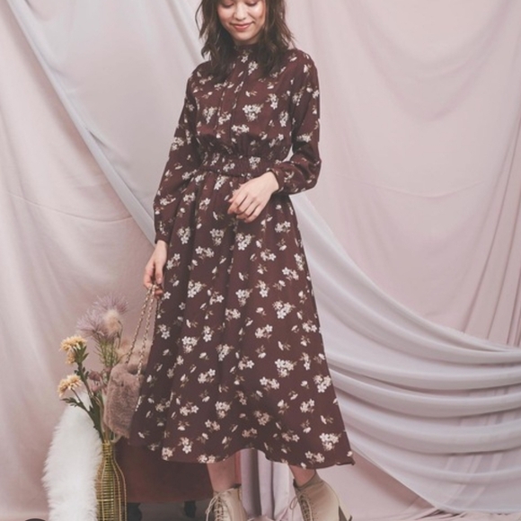 Inwear Dresses & Skirts - IN WEAR BURGUNDY FLORAL DRESS SIZE 10